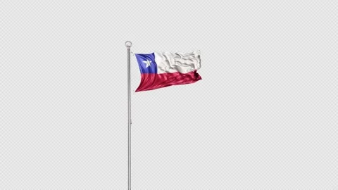 Chile   Flag Pole  Animation Include Alpha 3D Rendering Stock-Footage 283127820