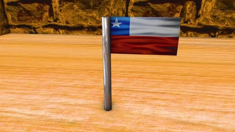 Chile Flag Post - Orbiting Shot Stock Footage 271025475