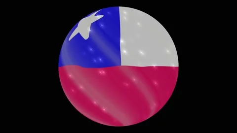 Chile flag in a round ball rotates. Flicker and shine. Animation loop Stock Footage 145857695