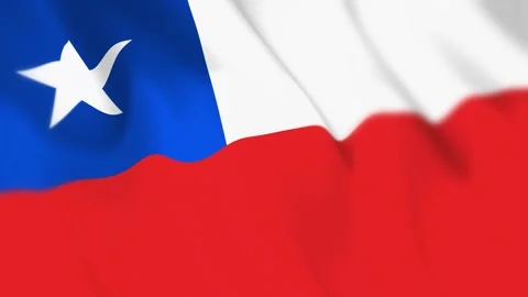 Chile Flag Seamless Loop 4k 60fps on Sky Background Stock Footage 340342455