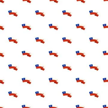 Chile flag seamless pattern on white background Stock Illustration