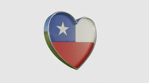 Chile Flag in the Shape of 3D Heart. Stock Footage 137157901