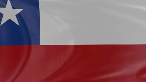 Chile flag in slow motion animation waving in the wind realistic Stock Footage 142986830
