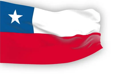 Chile flag slowly waving Stock Footage 1055844