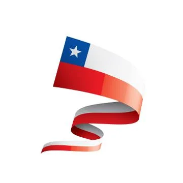 Chile flag, vector illustration on a white background. Stock Illustration
