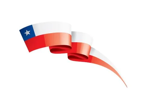 Chile flag, vector illustration on a white background. Stock Illustration