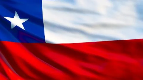Chile flag. Waving flag of Chile 3d illustration Stock Illustration