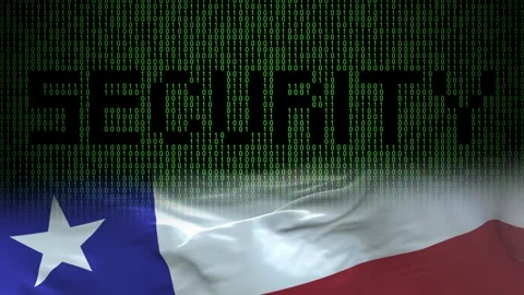 Chile flag - Waving flag on matrix binary code background Stock Footage 321422190