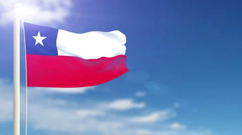 Chile flag waving Stock Footage 1055839
