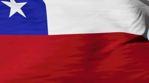 Chile flag waving full screen Видео 247715965