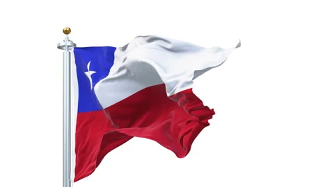 Chile flag waving looping with transparent background. Video stock 311987734