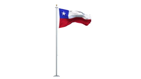 Chile flag waving looping with transparent background. Video stock 311987909