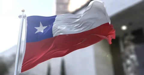 Chile-flag-waving-seamless-loop-4k-60fps Stock Footage 330880969