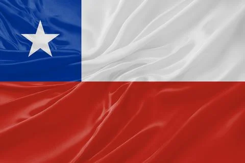 Chile Flag Waving Textures Silk Background Stock Illustration