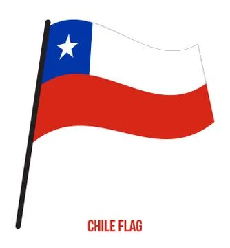 Chile Flag Waving Vector Illustration on White Background. Chile National Flag Stock Illustration