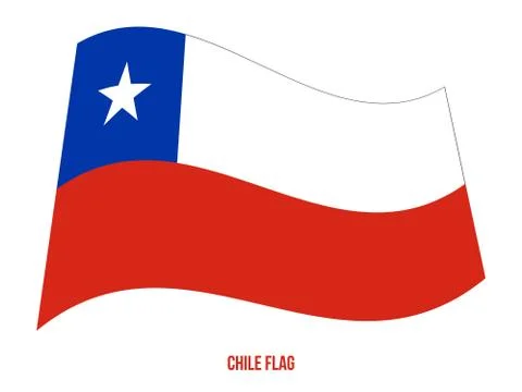 Chile Flag Waving Vector Illustration on White Background. Chile National Flag Stock Illustration