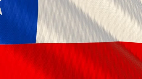 Chile flag waving white background loop Stockbeeldmateriaal 342958636
