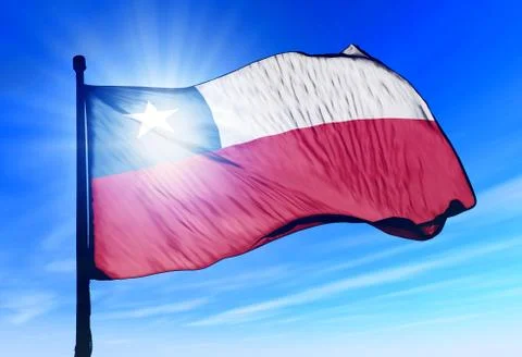 Chile flag waving on the wind Stock Illustration