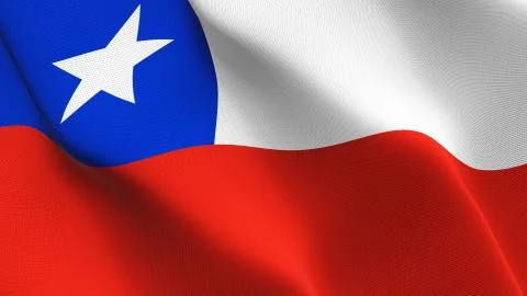 Chile flag waving on wind. Stock-Illustration