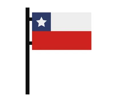 Chile flag on white background Stock Illustration