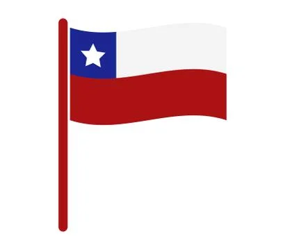 Chile flag on white background Stock Illustration