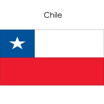 Chile Flag on a white Stock Illustration