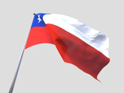 Chile flying flag isolate on white background. 스톡 일러스트