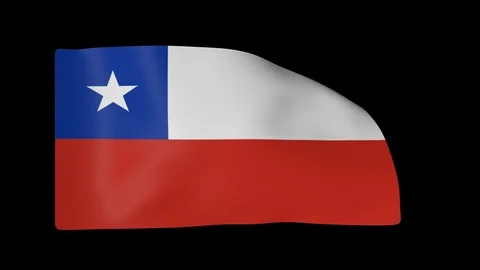 Chile Full Flag plus Alpha Channel 库存影片 87224626