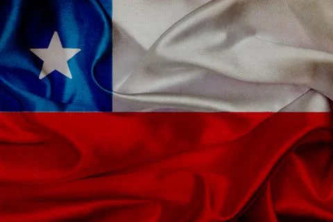 Chile grunge waving flag Stock Illustration