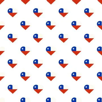 Chile heart flag seamless pattern for national pride Stock Illustration