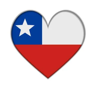 Chile heart flag vector Illustrazione stock