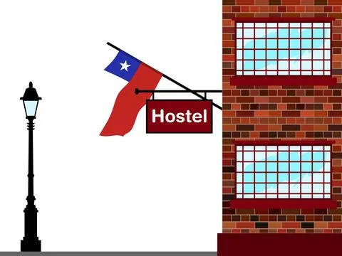 Chile Hostels Vector Illustration Stock Illustration