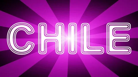 Chile icon in red abstract background with rays. Stock Footage 113783951