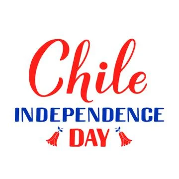 Chile Independence Day calligraphy hand lettering isolated on white. Chilean  Stock Illustration
