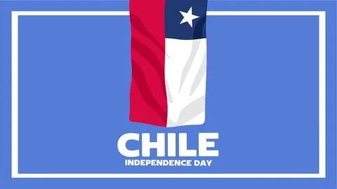 Chile Independence Day with Chilean flag Vídeos de archivo 306728044