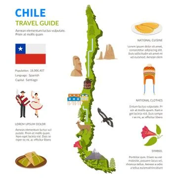 Chile Infographics Layout With Map Ilustración de archivo