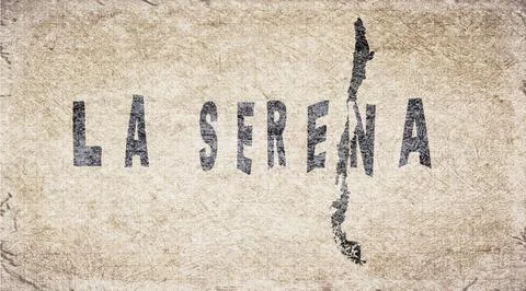 Chile La Serena Typography Map Stock Illustration