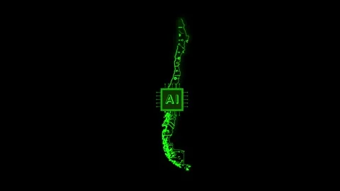 Chile Map AI Chipset Technology Opener Stock Footage 337055136