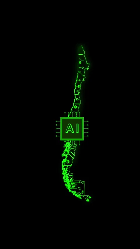 Chile Map AI Chipset Technology Opener 動画素材 337171268