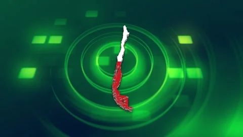 Chile Map and Flag Background Stock Footage 344027263