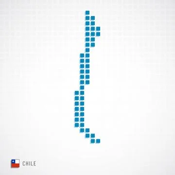 Chile map and flag icon Illustrazione stock