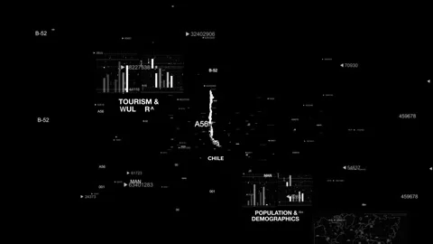 Chile MAP Animation country's 10 important factors Stock Footage 341680043