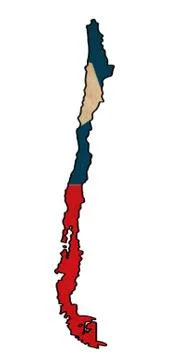Chile  map on chile  flag drawing ,grunge and retro flag series Stock Illustration