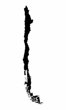 Chile map dark silhouette Stock Illustration