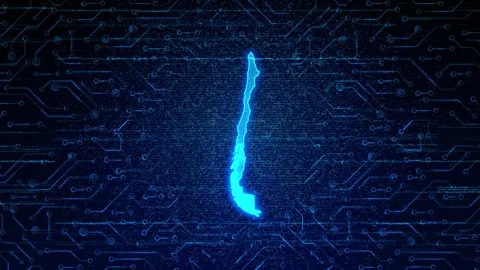 Chile Map Digital Technology Opener Stock Footage 335080888