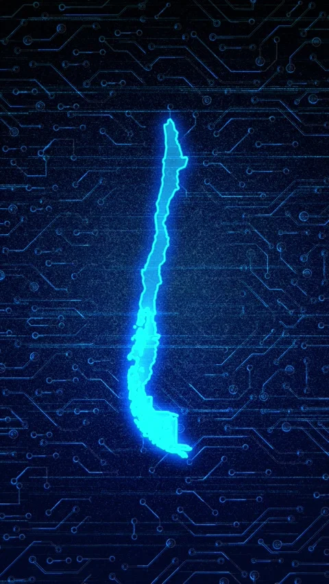 Chile Map Digital Technology Opener Video stock 336311184