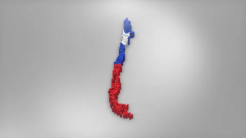 Chile Map with Flag Intro Background Stock Footage 315168471