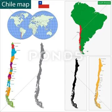 Chile map Stock Illustration