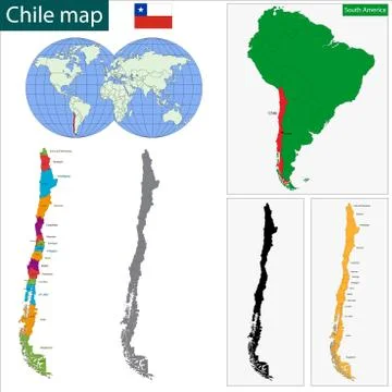 Chile map Stock Illustration