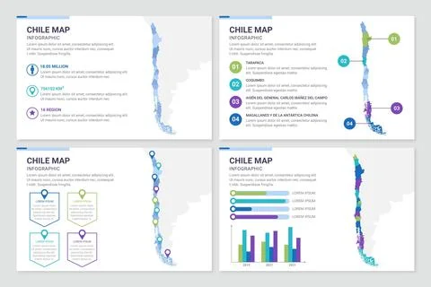 Chile map infographic Stock Illustration